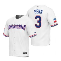 Dominican Republic Jeremy Pena White Replica 2023 World Baseball Classic Jersey
