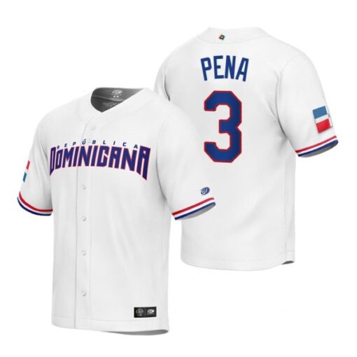 Dominican Republic Jeremy Pena White Replica 2023 World Baseball Classic Jersey