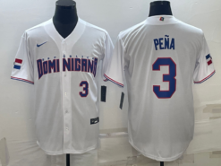 Dominican Republic Jeremy Pena White Royal Replica 2023 World Baseball Classic Jersey