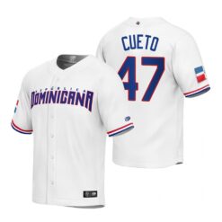 Dominican Republic Johnny Cueto White Replica 2023 World Baseball Classic Jersey