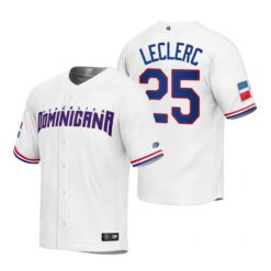 Dominican Republic Jose Leclerc White Replica 2023 World Baseball Classic Jersey