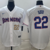 Dominican Republic Juan Soto White Red Replica 2023 World Baseball Classic Jersey