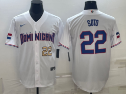 Dominican Republic Juan Soto White Gold Replica 2023 World Baseball Classic Jersey