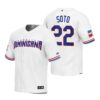 Dominican Republic Juan Soto White Red Replica 2023 World Baseball Classic Jersey