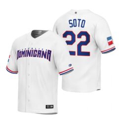 Dominican Republic Juan Soto White Replica 2023 World Baseball Classic Jersey