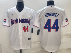 Dominican Republic Julio Rodriguez White Red Replica 2023 World Baseball Classic Jersey