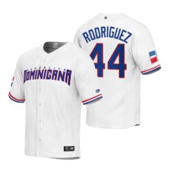 Dominican Republic Julio Rodriguez White Replica 2023 World Baseball Classic Jersey