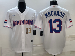 Dominican Republic Manny Machado White Gold Replica 2023 World Baseball Classic Jersey