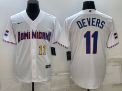 Dominican Republic Rafael Devers White Gold Replica 2023 World Baseball Classic Jersey