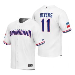 Dominican Republic Rafael Devers White Replica 2023 World Baseball Classic Jersey