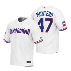 Dominican Republic Rafael Montero White Replica 2023 World Baseball Classic Jersey