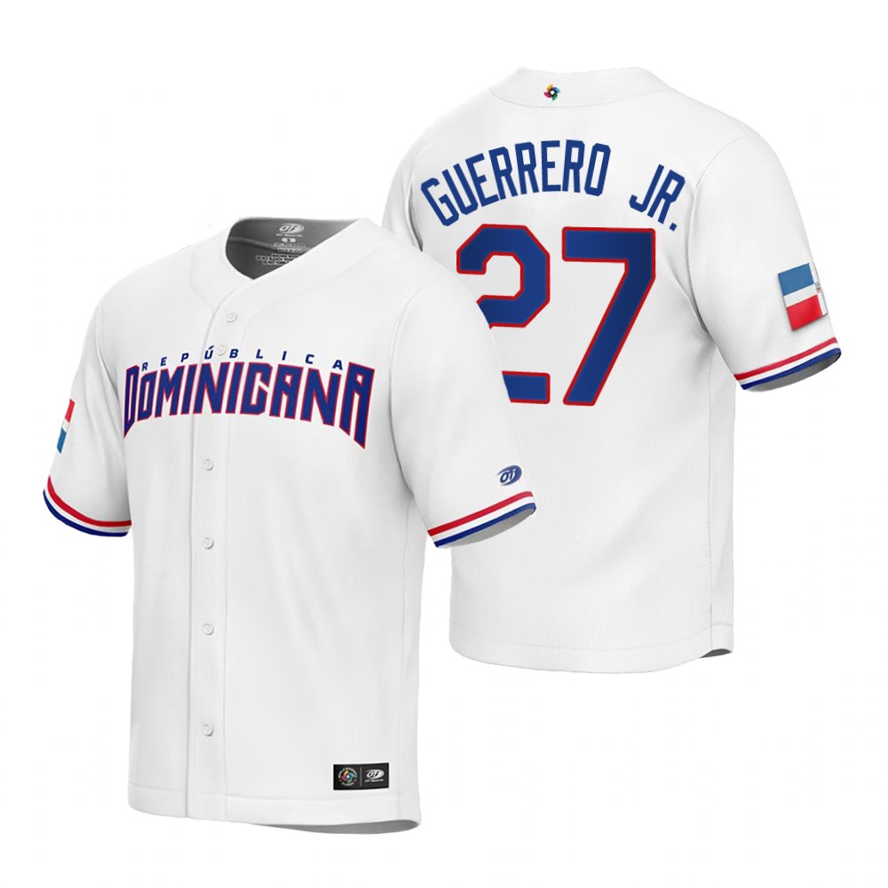 Dominican Republic Vladimir Guerrero Jr. White Replica 2023 World Baseball Classic Jersey Dominican Republic Vladimir Guerrero Jr. White Replica 2023 World Baseball Classic Jersey
