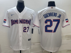 Dominican Republic Vladimir Guerrero Jr. White Royal 2023 World Baseball Classic Jersey