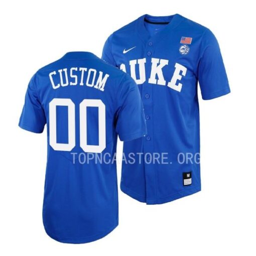 Duke Blue Devils Custom College Baseball Royal Full-Button Jersey