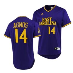 ECU Pirates Zach Agnos College Baseball Jersey Purple