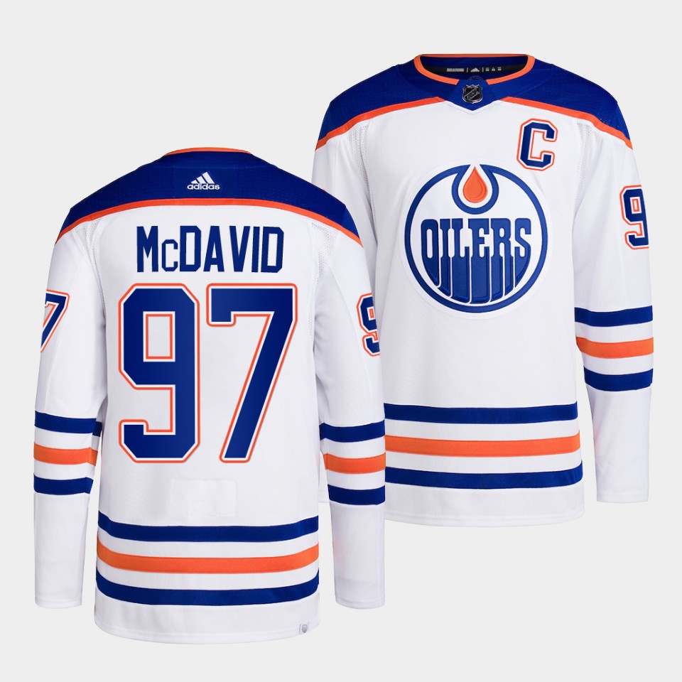 Edmonton Oilers Connor McDavid 2022-23 Away White Jersey Edmonton Oilers Connor McDavid 2022-23 Away White Jersey