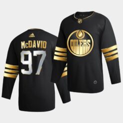 Edmonton Oilers Connor McDavid Golden Edition Limited Black Jersey