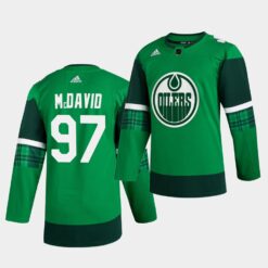 Edmonton Oilers Connor McDavid St. Patrick’s Day Green Player Jersey