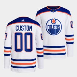 Edmonton Oilers Custom 2022-23 Away White Jersey