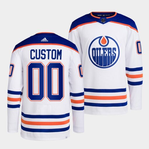 Edmonton Oilers Custom 2022-23 Away White Jersey