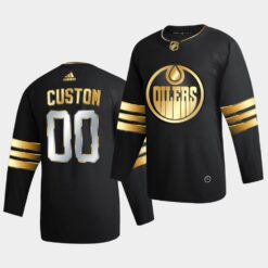 Edmonton Oilers Custom Golden Edition Limited Black Jersey