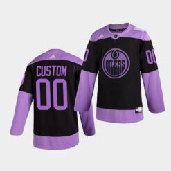 Edmonton Oilers Custom HockeyFightsCancer Purple Jersey