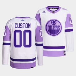 Edmonton Oilers Custom HockeyFightsCancer White Jersey