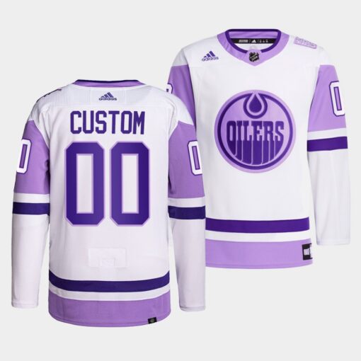 Edmonton Oilers Custom HockeyFightsCancer White Jersey