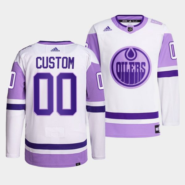 Edmonton Oilers Custom HockeyFightsCancer White Jersey Edmonton Oilers Custom HockeyFightsCancer White Jersey