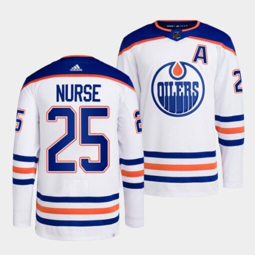 Edmonton Oilers Darnell Nurse 2022-23 Away White Jersey