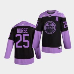 Edmonton Oilers Darnell Nurse HockeyFightsCancer Purple Jersey