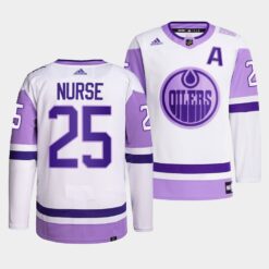 Edmonton Oilers Darnell Nurse HockeyFightsCancer White Jersey