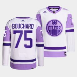 Edmonton Oilers Evan Bouchard HockeyFightsCancer White Jersey