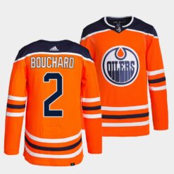 Edmonton Oilers Evan Bouchard Home Orange Jersey