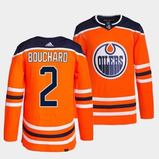 Edmonton Oilers Evan Bouchard Home Orange Jersey