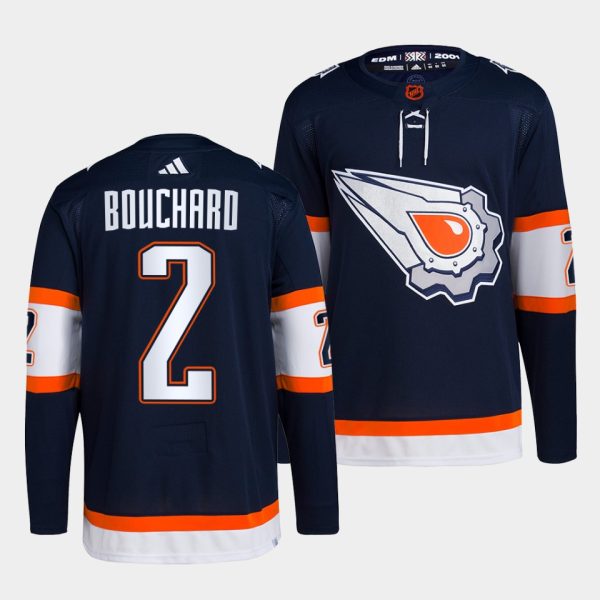 Edmonton Oilers Evan Bouchard Reverse Navy Jersey Edmonton Oilers Evan Bouchard Reverse Navy Jersey