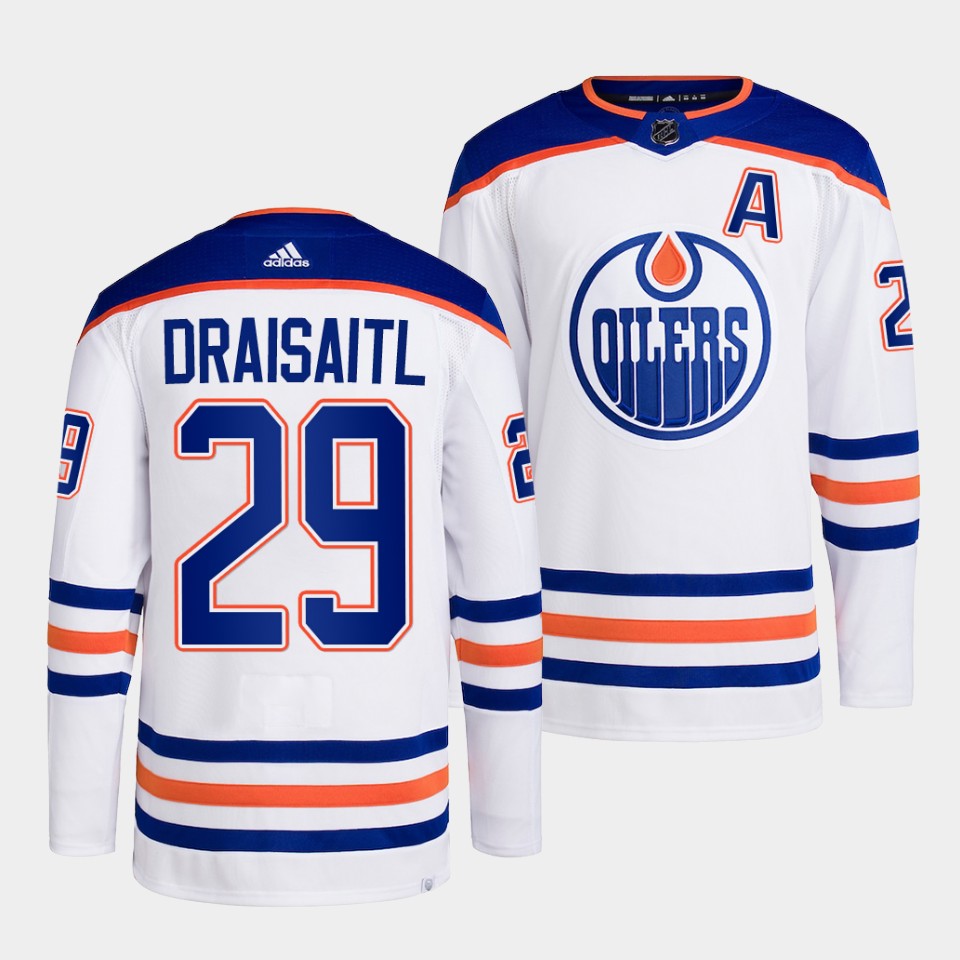 Edmonton Oilers Leon Draisaitl 2022-23 Away White Jersey Edmonton Oilers Leon Draisaitl 2022-23 Away White Jersey