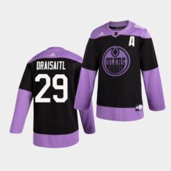 Edmonton Oilers Leon Draisaitl Hockey Fights Cancer Practice Jersey