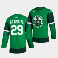Edmonton Oilers Leon Draisaitl St. Patrick’s Day Green Player Jersey