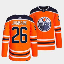 Edmonton Oilers Mattias Janmark Home Orange Jersey