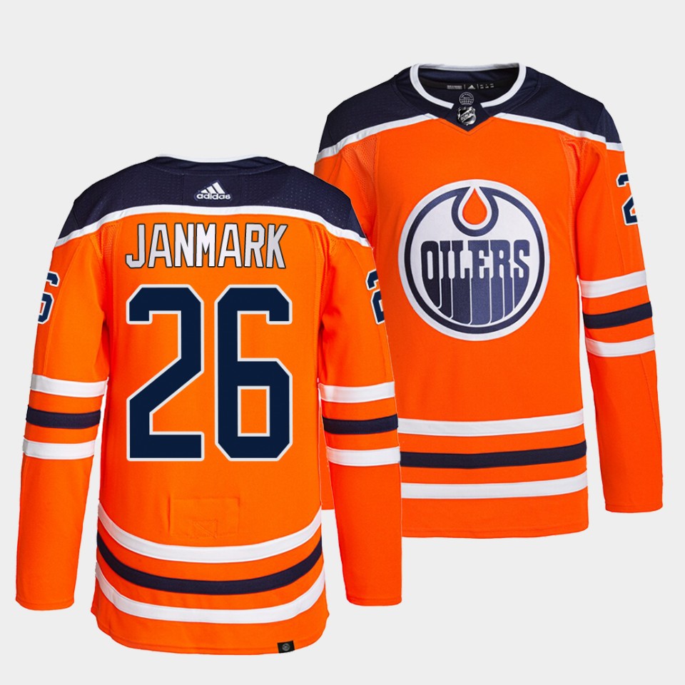 Edmonton Oilers Mattias Janmark Home Orange Jersey Edmonton Oilers Mattias Janmark Home Orange Jersey