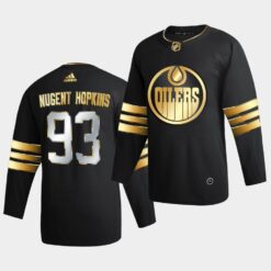 Edmonton Oilers ryan nugent-hopkins Golden Edition Limited Black Jersey