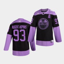 Edmonton Oilers Ryan Nugent-Hopkins HockeyFightsCancer Purple Jersey