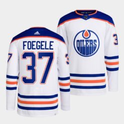 Edmonton Oilers Warren Foegele 2022-23 Away White Jersey