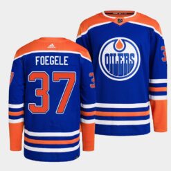 Edmonton Oilers Warren Foegele 2022-23 Home Royal Jersey