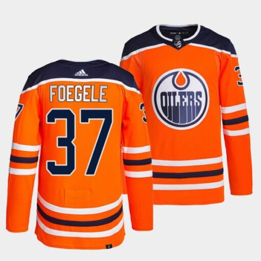 Edmonton Oilers Warren Foegele Home Orange Jersey