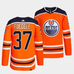 Edmonton Oilers Warren Foegele Home Orange Jersey