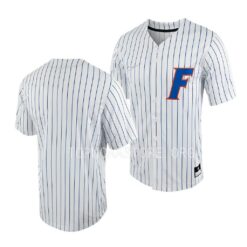 Florida Gators College Baseball White Pinstripes Full-Button Jersey