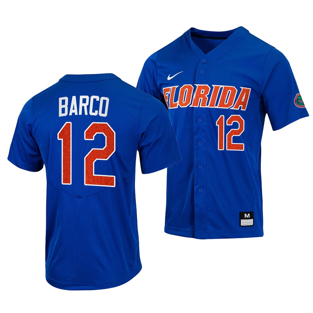 Florida Gators Hunter Barco College Baseball Jersey Royal Florida Gators Hunter Barco College Baseball Jersey Royal