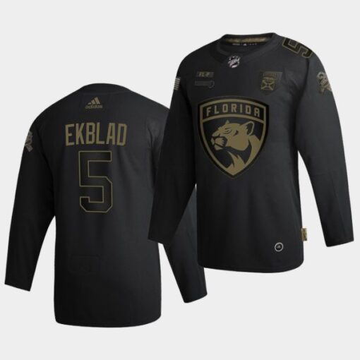 Florida Panthers aaron ekblad 2020 Veterans Day Black Jersey